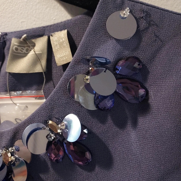 ASOS DESIGN Dusty Blue Maternity 3D embellished crop top midi dress in Size 12US - Picture 3 of 14